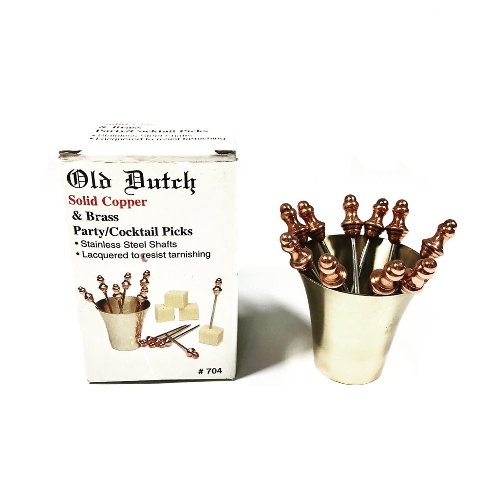 Old Dutch Solid Copper Brass Party Cocktail Picks